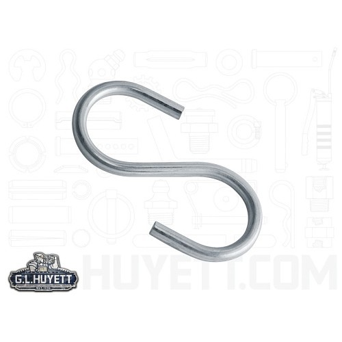 G.L.HUYETT™ SHOOK-010 Imperial S-Hook, 0.188 x 2.875 in Trade, Carbon Steel