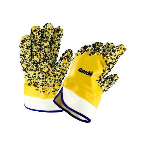 Galeton Roto® 6810 Work Gloves, Universal Size, PVC, Yellow/Black, Safety Cuff Cuff, Jersey