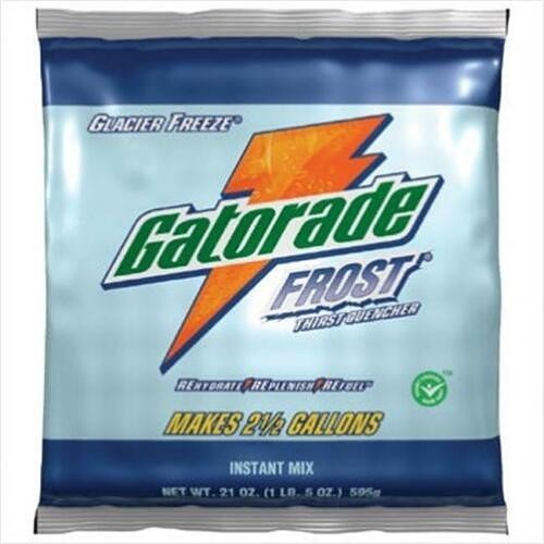 Gatorade® 308-33677 Thirst Quencher, 21 oz, Packet, 2.5 gal Yield, Powder, Glacier Freeze Flavor