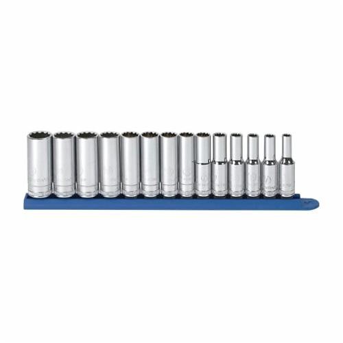 GEARWRENCH® 80562 Socket Set, ASME B107.5M, 12 Points, 3/8 in Drive, 14 Pieces, Included Socket Size: 6 to 19 mm
