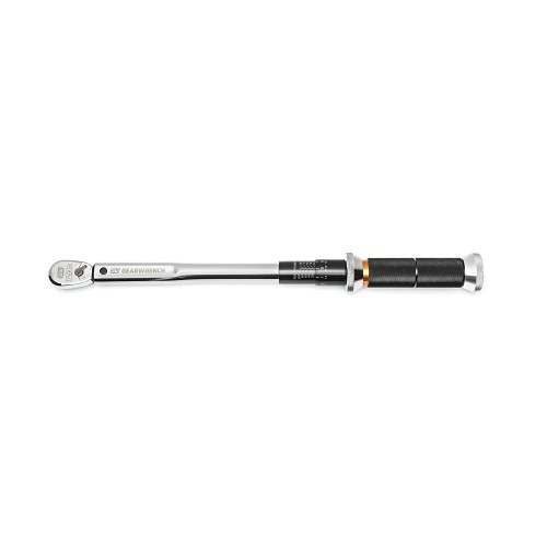 GEARWRENCH® 120XP™ 85176 Micrometer Torque Wrench, 3/8 in Drive, 10 to 100 ft-lb, Ratcheting Head, 18-1/4 in OAL, ANSI Specified|ASME B107.300