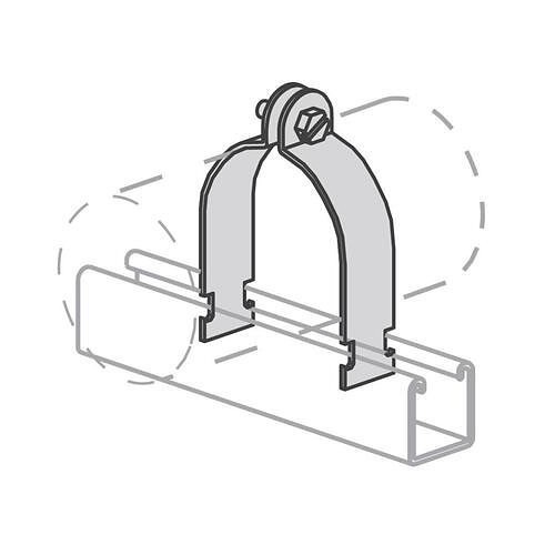 Gexpro 78034200029 Conduit Clamp, 1-1/2 in Conduit, 1-5/18 in Outside Dia, Steel
