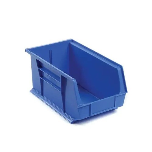 Global Equipment 269684BL Hang and Stack Bin, 14-3/4 in Outside Length, 8-1/4 in Outside Width, 7 in Outside Height, 60 lb, Blue