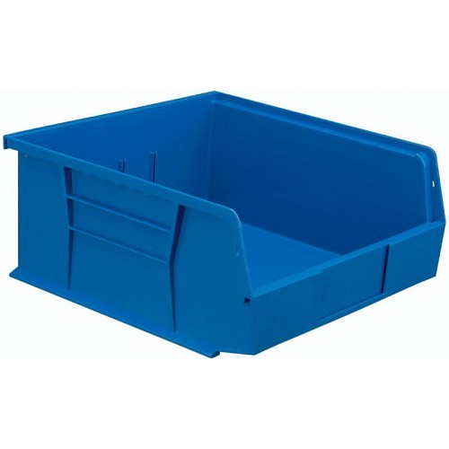 Global Equipment 269685BL Hang and Stack Bin, 10-7/8 in Outside Length, 11 in Outside Width, 5 in Outside Height, 50 lb, Blue