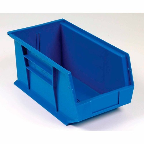 Global Equipment 269689BL Hang and Stack Bin, 14-3/4 in Outside Length, 5-1/2 in Outside Width, 5 in Outside Height, 50 lb, Blue