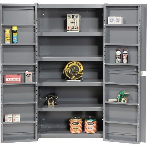 Bin Cabinet, Gray, 24 in Overall Length, 38 in Overall Width, 72 in Overall Height