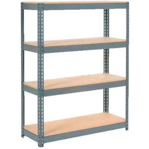 WB255679 Shelving, 4 Shelves, 72 in Height, 48 in Width, 24 in D, 1200 lb Shelf, Gray