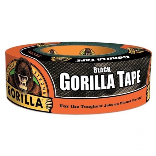 Gorilla® Gorilla® 6035180 Duct Tape, 1.88 in Width, 30 yds Length, 17 mil Thickness, Rubber Adhesive, Tough/Reinforced Backing, Black