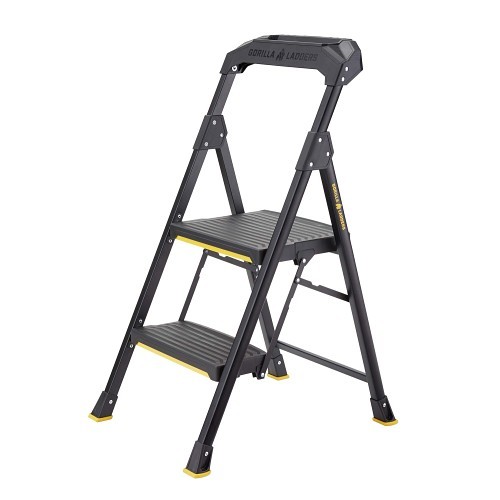 Gorilla® Gorilla® GLHD-2 Ladder, 1 ft 7 in Overall Height, 300 lb Load, Steel/Poly, 2 Steps