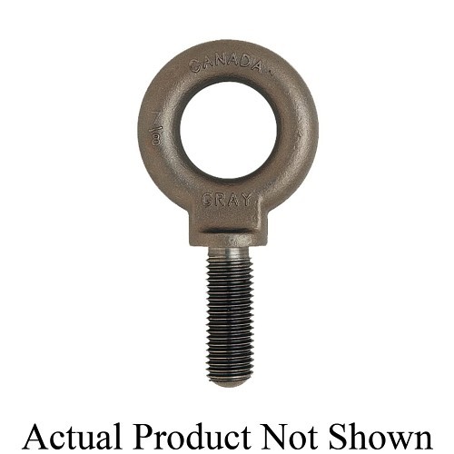 Gray Tools BS18 Self-Colored Shoulder Pattern Eye Bolt, 9/16-12, 1-5/8 in L Shank, Forged Carbon Steel, Uncoated