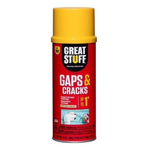 Great Stuff 822450 Sealant Gap and Crack, 12 oz Container, Aerosol Can Container, Foam Form, Yellow, 1.06 Specific Gravity