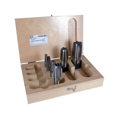 Greenfield Industries 353768 Pipe Tap Set, Right Hand Cutting, 1/8 in Thread Limit