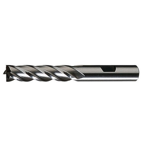 Greenfield Industries C41254 Square End Mill, 7/16 in Cutter Dia, 1 in Length of Cut, 4 Flutes, 3/8 in Shank Dia, 2-11/16 in Overall Length, Bright