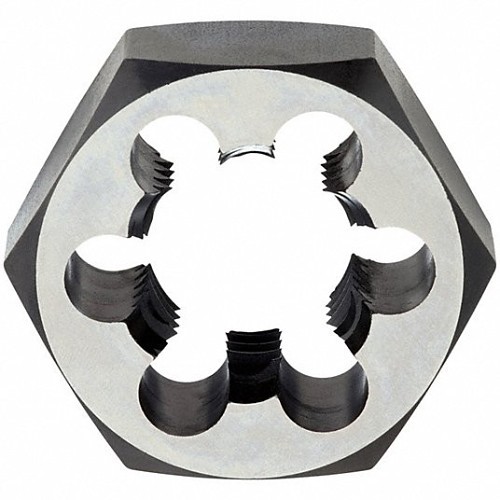 Greenfield Industries Cleveland® C65630 Hex Die, Imperial, 1-3/8-6 in, UNC, 1 in Thickness, 2-3/8 in Die Outside Dia, Carbon Steel