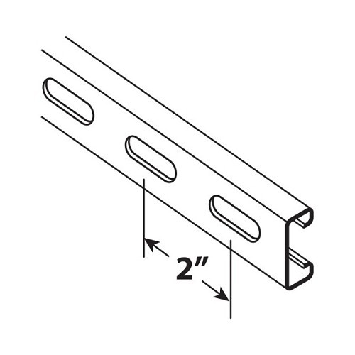 Gregory G-134-OS-1 Struct Channel, 10 ft Length, 1-5/8 in Width, 13/16 in Depth, 14 ga Thickness, Slotted, Oval, Pre-Galvanized