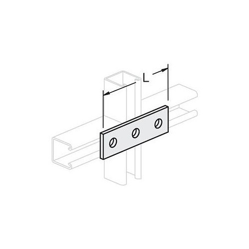 Gregory G206 Flat Splice Plate, 5-3/8 in Length, 1-5/8 in Width, Zinc Plated