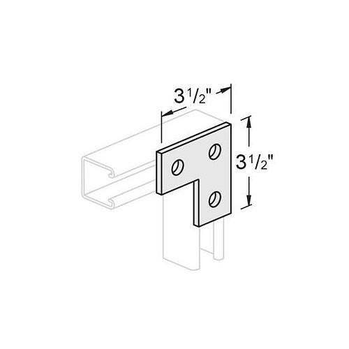 Gregory G210 Flat Splice Plate, 3-1/2 in Length, 3-1/2 in Width, Zinc Plated