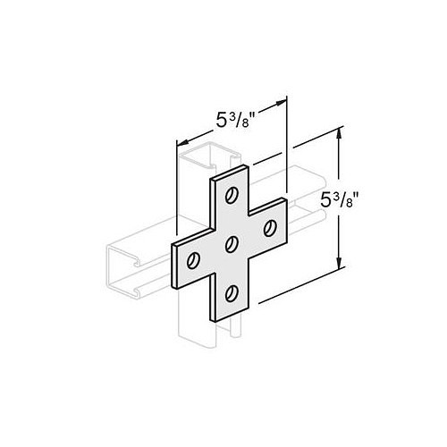 Gregory G216 Cross Plate, 5-3/8 in Length, 5-3/8 in Width, Zinc Plated