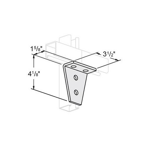 Gregory G309 90 deg Corner Angle, Number of Holes: 4, 1-5/8 in x 4-1/8 in Length