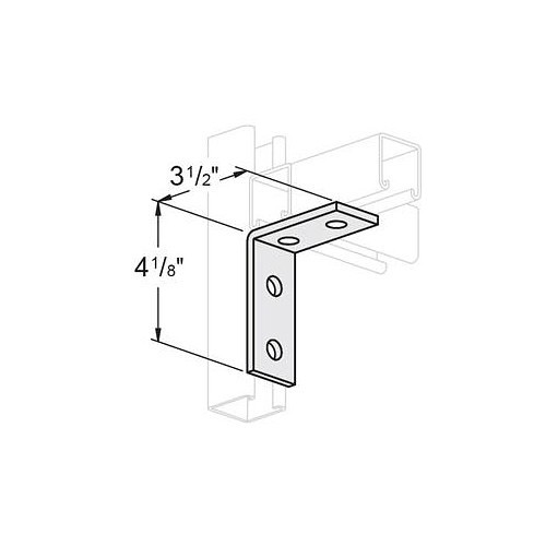 Gregory G311 90 deg Corner Angle, Number of Holes: 4, 3-1/2 in x 4-1/8 in Length, Steel