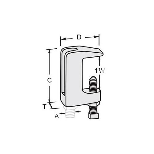 Gregory G4131 Pipe Beam Clamp, 3/8 in Rod, 15/16 in Thickness, Ductile Iron, Plain