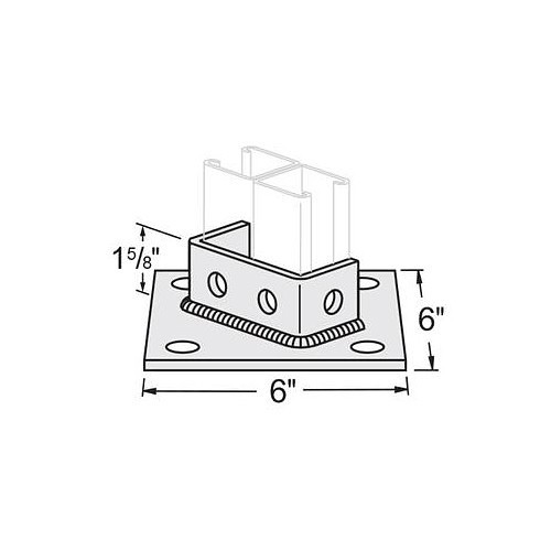 Gregory G619A Post Base Clamp, 6 in x 6 in Nominal