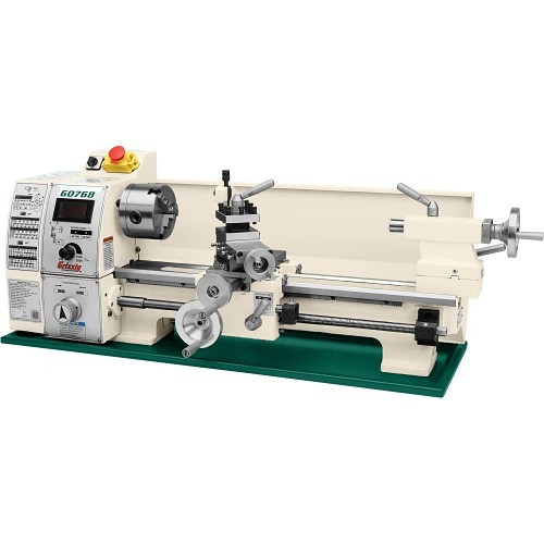 Grizzly® G0768 Speed Benchtop Metal Lathe, 8-1/4 in Swing Over Bed, 4-5/8 in Swing Over Cross Slide, 15-3/4 in Distance Between Centers, 0.75 hp