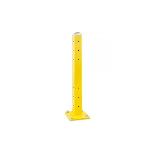 H-3716 Double Guard Rail Post, 43 in Height, Yellow Barrel