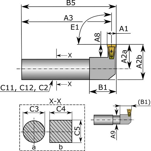 HORN BU105.0500.01 Tool Holder, Series: BU105