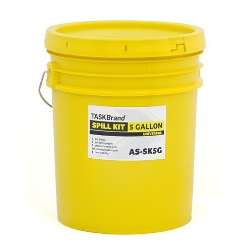 HOSPECO® AS-SK5G Sorbent Spill Kit, 5 gal Container, Bucket Container, Fluids Absorbed: Yes