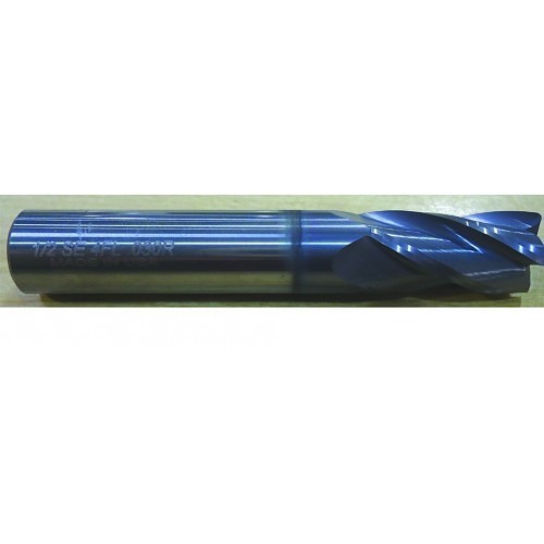 HTC 360-4500-030R Single End Mill, 1/2 in Cutter Dia, 1 in Length of Cut, 4 Flutes, 1/2 in Shank Dia, 3 in Overall Length, AlTiN