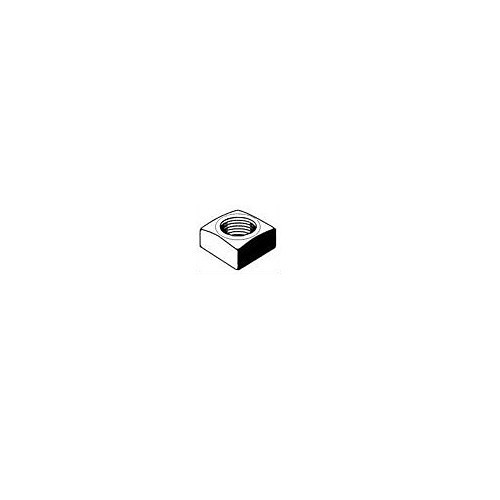 Square Nut, Imperial, 8 in-32 Diameter - Thread Size, Zinc Plated Finish, Machine