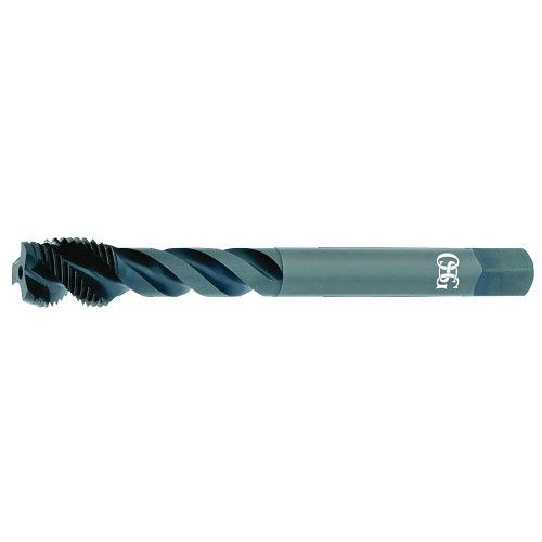HY-PRO® 2292201 High Performance Premium Spiral Flute Tap, Right Hand Cutting, M12-1.5 Thread, 2.5P-3P Modified Bottoming Chamfer, 3 Flutes, Steam Oxide, HSSE