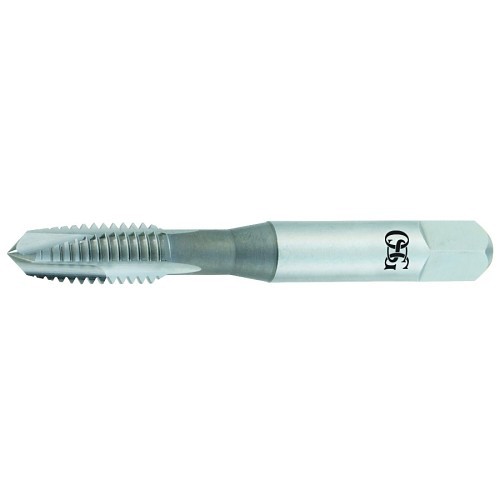 HY-PRO® SEVEN 2880000 287 Spiral Point Tap, Right Hand Cutting, #4-40 Thread, 3B Thread Limit, 4.5P-5.5P Plug Chamfer, 2 Flutes, Bright, HSS
