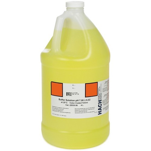 Hach® 2283556 Buffer Solution, 7 pH pH, 4 gal Container, Bottle Container, Yellow