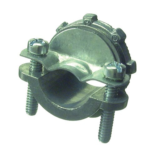 Halex 20510 Twin Screw Clamp Connector, 3/8 in Trade, For Use With: Non-metallic Sheathed Cable And Steel Outlet Box Or Other Metal Enclosure, Zinc