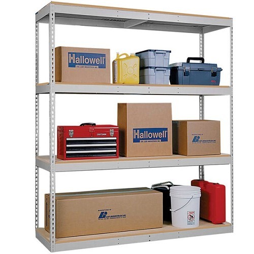 Hallowell DRCC962484-4S Shelving, 4 Shelves, 84 in Height, 96 in Width, 24 in D, 1400 lb Shelf, Tan