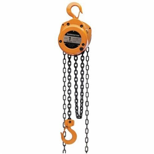 HARRINGTON CF010-10 CF Series Manual Chain Hoist, 1 ton Load, 10 ft H Lifting, 14-5/8 in Min Between Hooks, 1-1/8 in Hook Opening, 72 lb Rated