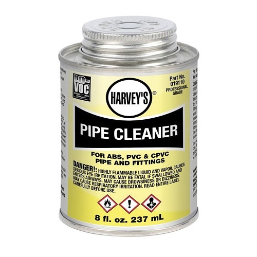 Harvey® 019110-24 Low VOC Pipe Cleaner, For Use With ABS, PVC and CPVC Pipe and Fittings, Clear, 8 oz