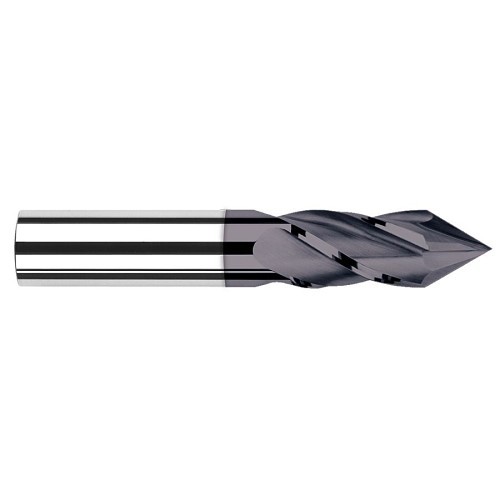 Harvey Tool Harvey Tool 15409-C3 Drill/End Mill, 9/64 in Dia, 60 deg Point, 4 Flutes, 9/16 in Flute Length, 9/16 in Length of Cut, 3/16 in Shank Dia, 2 in Overall Length, AITiN Coated