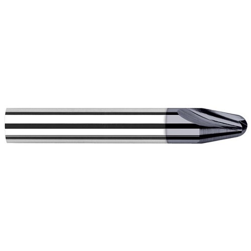 Harvey Tool Harvey Tool 979902-C3 Tapered End Mill, 0.198 in Length of Cut, 2 Flutes, 3/16 in Shank Dia, 2 in Overall Length, AITiN Coated