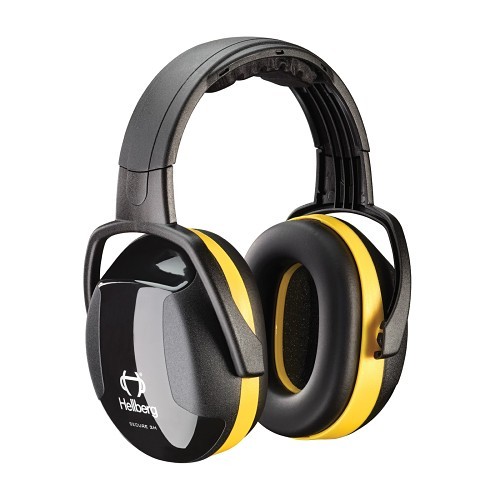 Hellberg® 263-41002 Secure™ 2 Passive Earmuffs With Adjustable Headband, 26 dB Noise Reduction, Black/Yellow, ANSI S3.19-1974, CE Certified