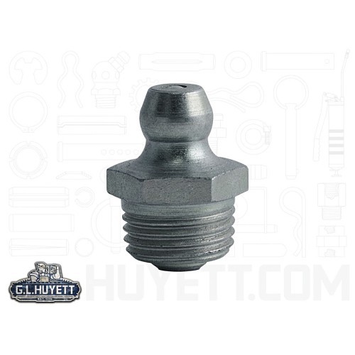 Heritage™ H1610Z3 Straight H1610Z3, 1/8-27 PTF Thread, 0.66 in OAL, Clear Trivalent Zinc Plated, Steel, 0.28 in L Shank