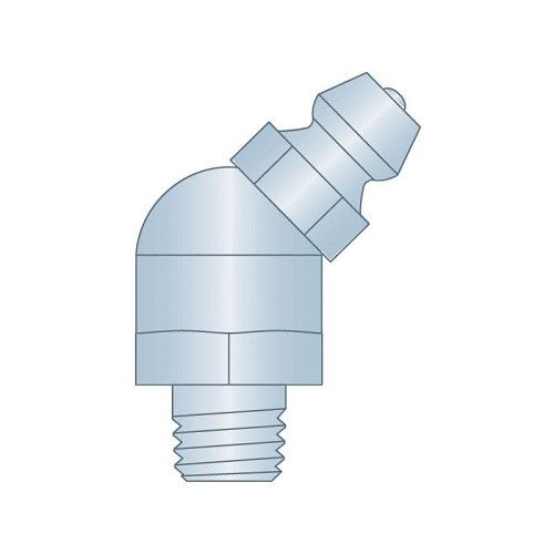 Heritage™ H1637Z3 45 deg H1637Z3, 1/4-28 SAE-LT Thread, 0.82 in OAL, Clear Trivalent Zinc Plated, Steel, 0.2 in L Shank