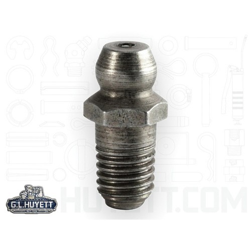 Heritage™ H1652 Imperial Straight Zerk Grease Fitting, 1/4-28 Thread, 0.69 in OAL, 0.34 in L Shank, Steel, Zinc Yellow