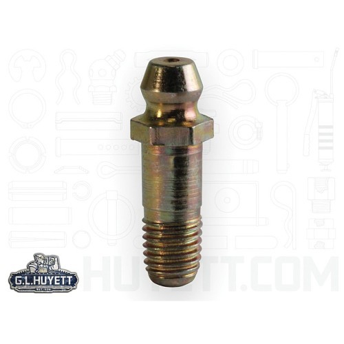 Heritage™ H1680 Imperial Straight Zerk Grease Fitting, 1/4-28 Thread, 0.92 in OAL, 0.6 in L Shank, Steel, Zinc Yellow