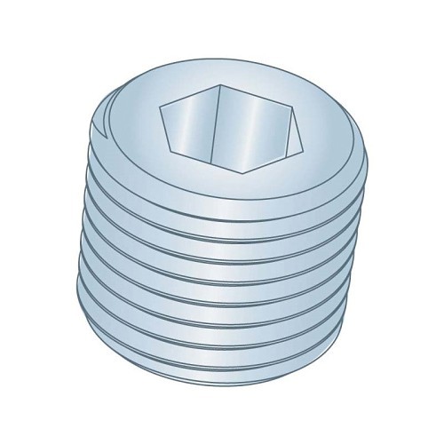 Heritage™ PP-0125E31-LCZ3 Hex Socket Pipe Plug, Low Carbon Steel, 1/8-27 Nominal, NPTF End Style, Clear Trivalent/Zinc Plated, Domestic