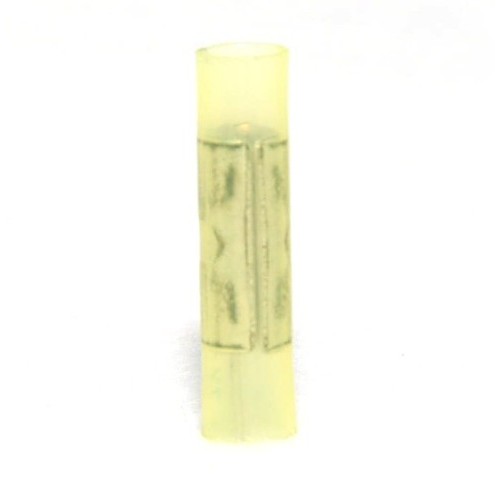 Hillsdale Terminal 20311 Butt Connector, 12 to 10 AWG Conductor, 1.07 in Length, Butted Seam Barrel, Nylon, Yellow