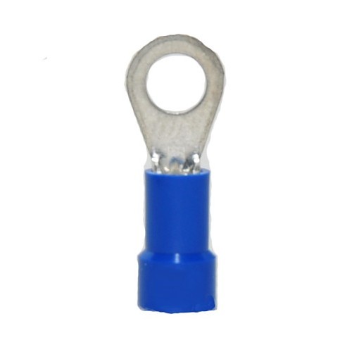 Hillsdale Terminal 50100 Ring Lug Terminal, 16-14 AWG Conductor, 0.93 in Length, Copper Alloy, Blue