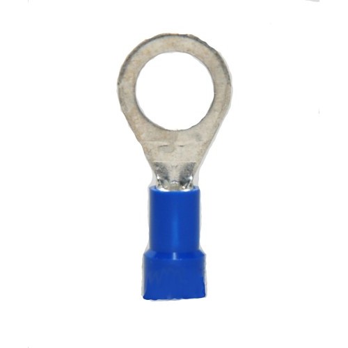 Hillsdale Terminal 50102 Ring Lug Terminal, 16-14 AWG Conductor, 1.11 in Length, Copper Alloy, Blue